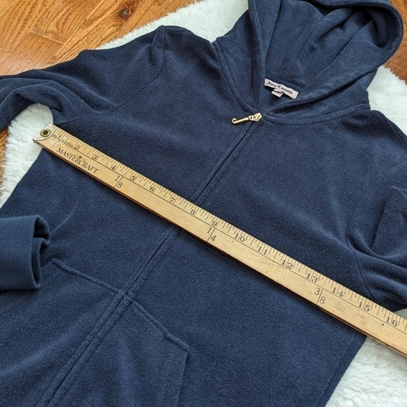 JUICY COUTURE y2k terry cloth hoodie sweatshirt sweater blue small - Picture 4 of 9